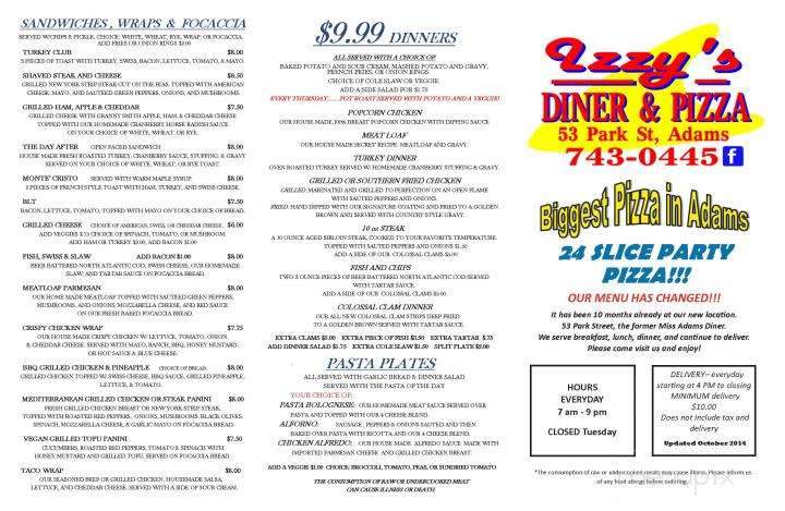 Izzy'a Diner & Pizza - Adams, MA