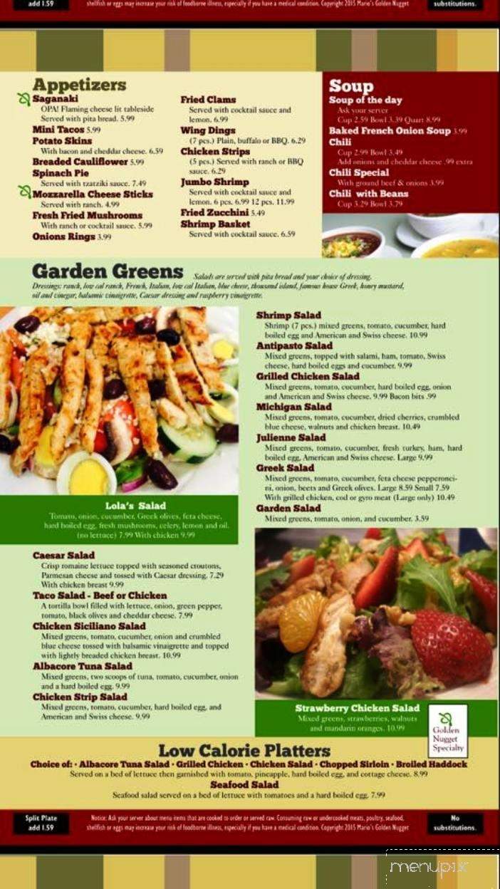 Nugget - Oxford, MI menu_pic