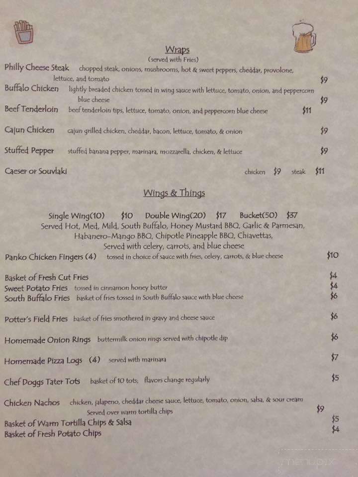 Potter's Field - West Seneca, NY menu_pic