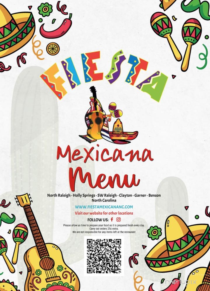 Fiesta Mexicana Cary - Raleigh, NC menu_pic