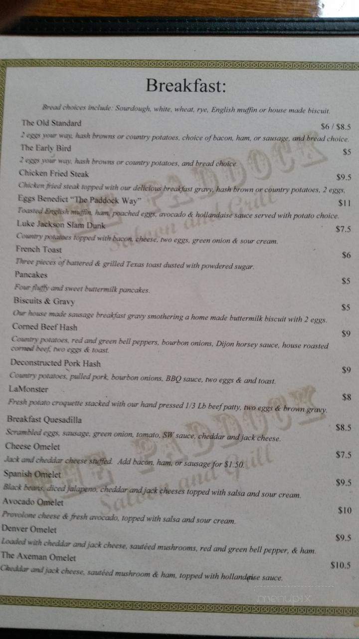 The Old Pad - Eugene, OR menu_pic