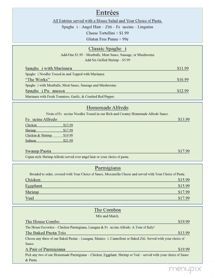 Joe's Italian Restaurant - Columbus, TX menu_pic