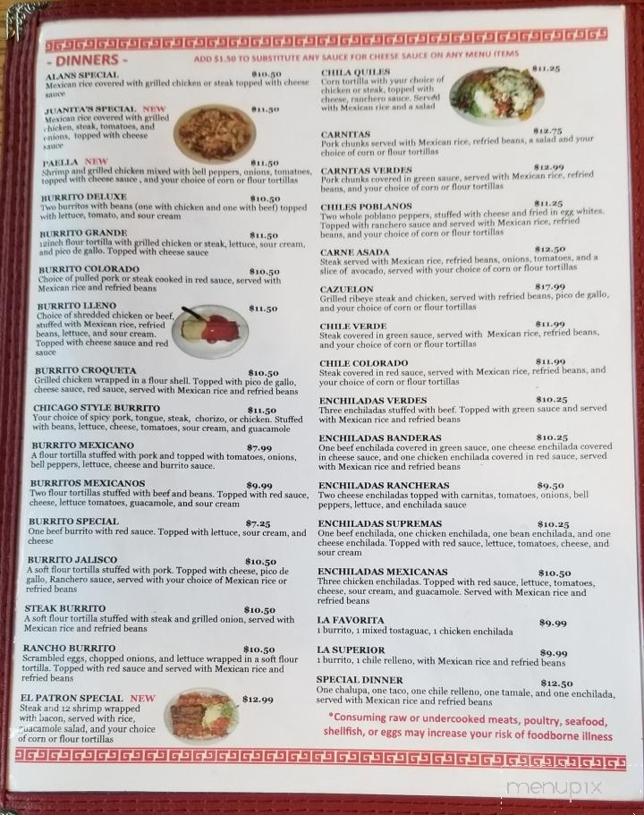 El Tapatio - Rock Falls, IL menu_pic