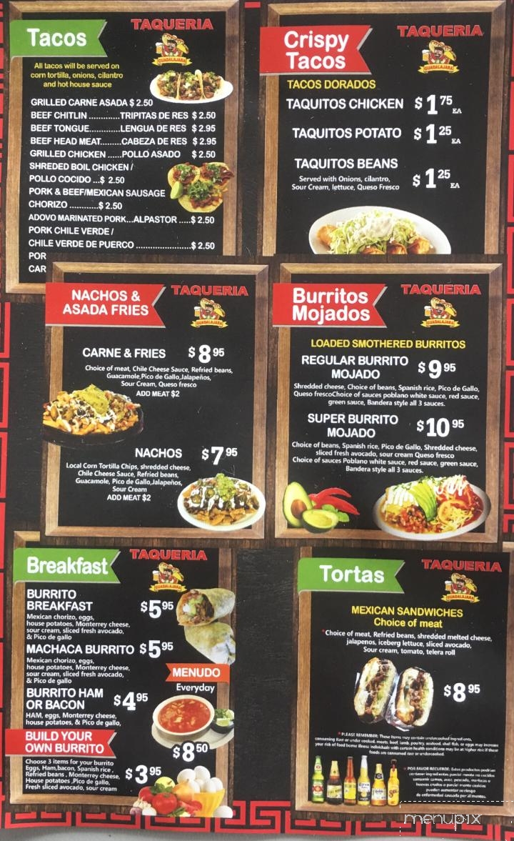 Taqueria Guadalajara - Henderson, NV menu_pic
