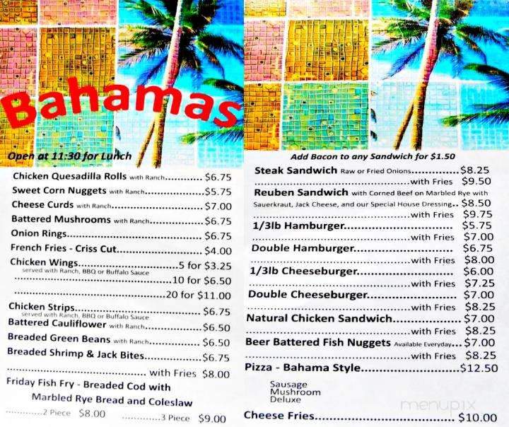 Bahamas Lounge - Stevens Point, WI menu_pic