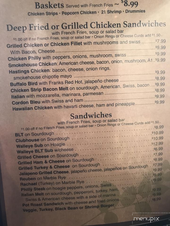 Hastings Landing - Drayton, ND menu_pic