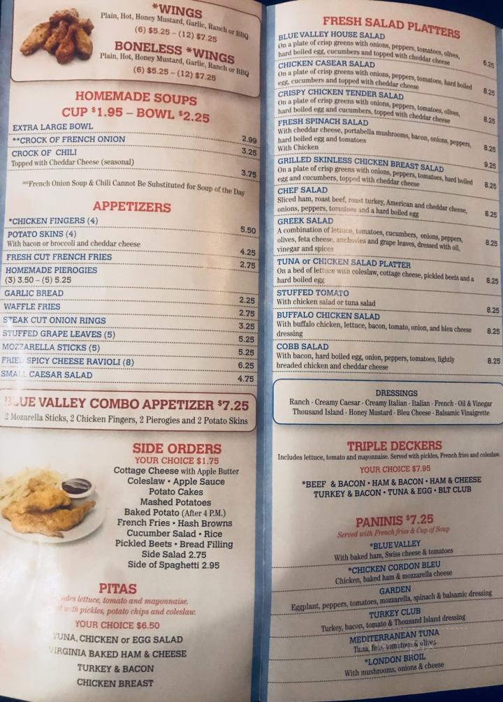 Blue Valley Diner - Bangor, PA menu_pic