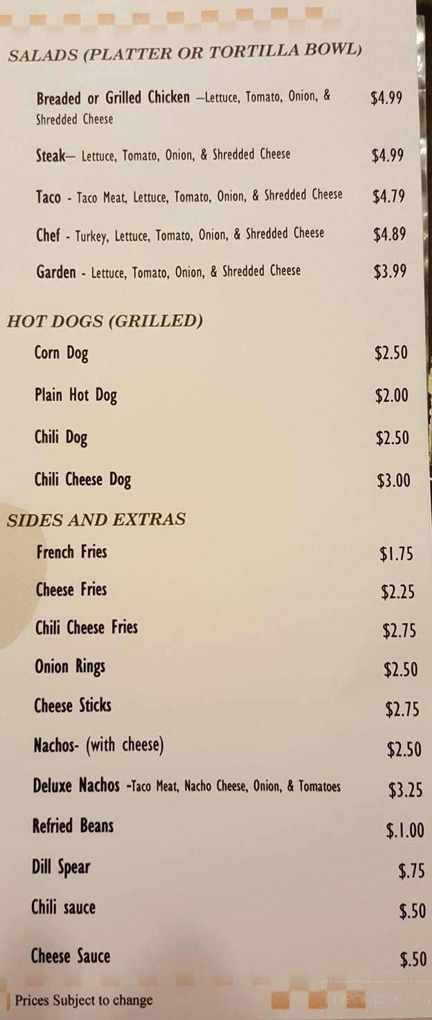Highway 150 Blues Cafe - Hardinsburg, IN menu_pic