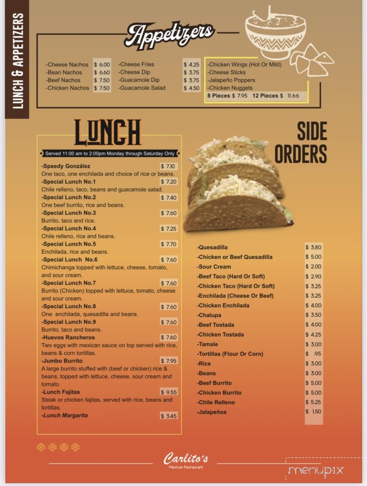 Carlito's - Lewisburg, WV menu_pic