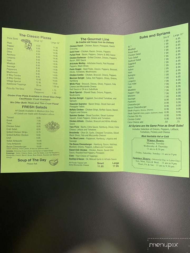Village Pizza - Westport, MA menu_pic