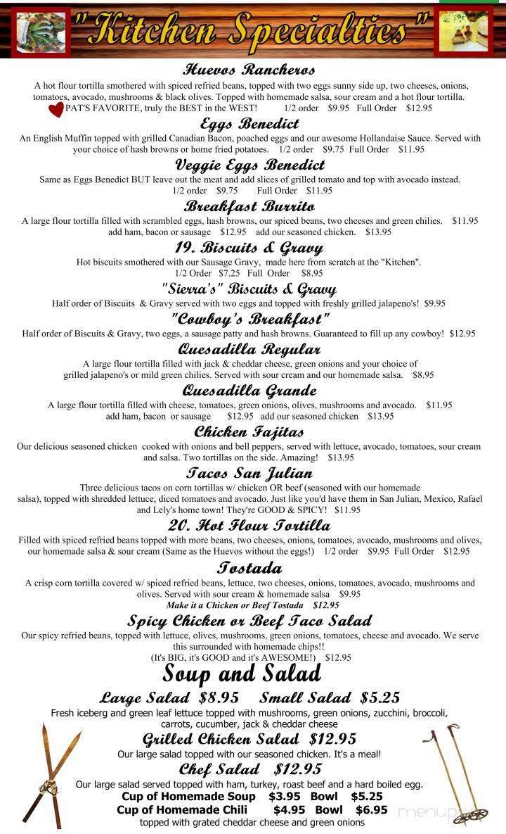 Donner Lake Kitchen - Truckee, CA menu_pic