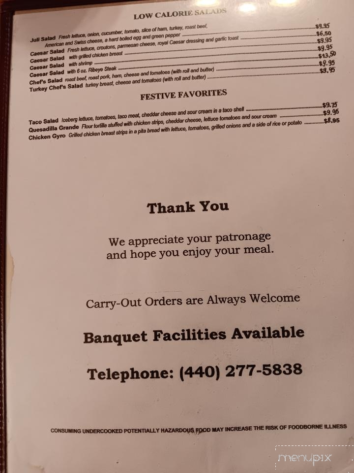 George's Family Restaurant - Elyria, OH menu_pic
