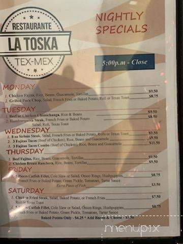La Toska - Cedar Hill, TX menu_pic