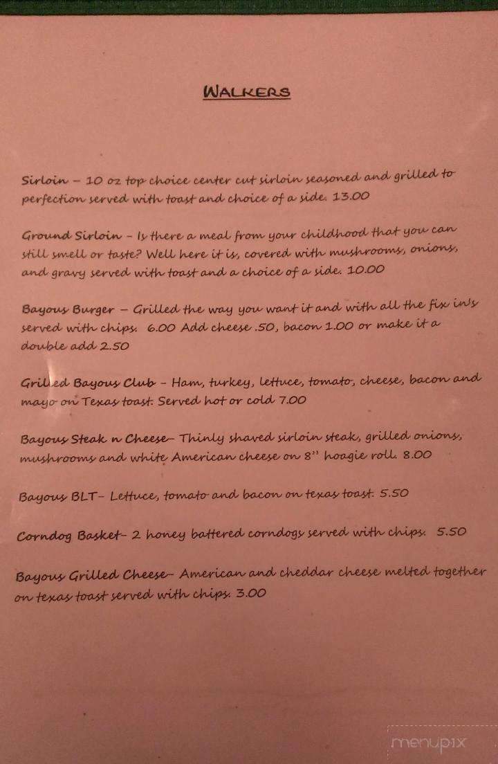 Bayous - Albany, GA menu_pic