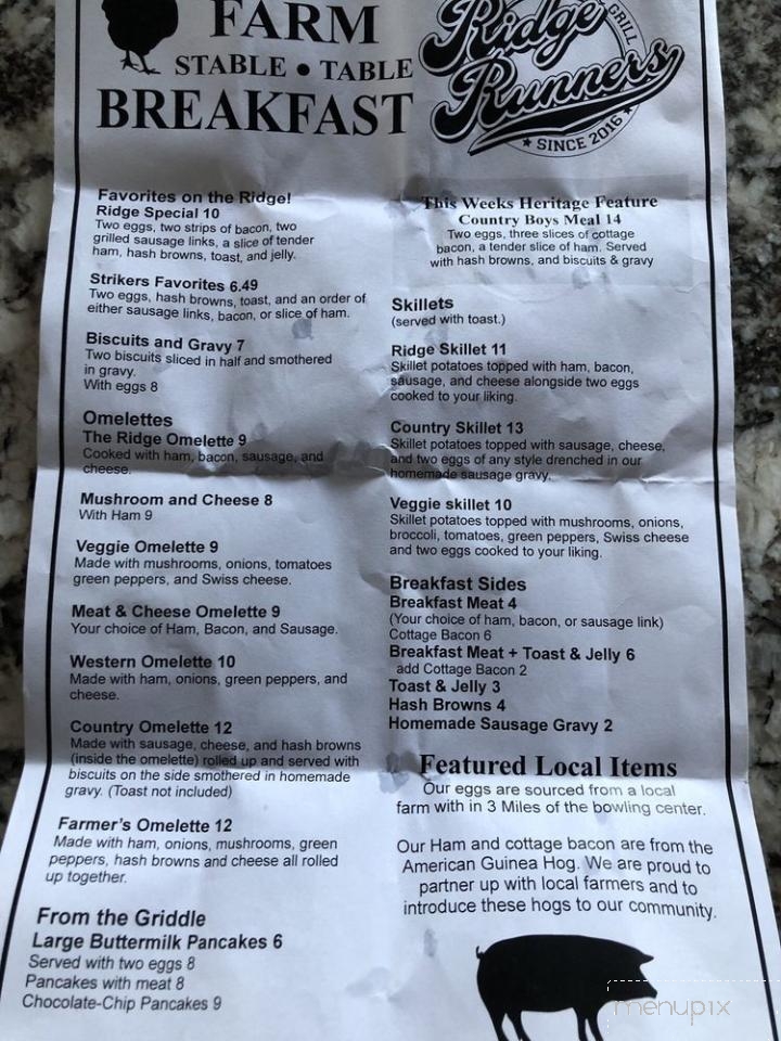 Ridge Runners - Richmond, Mi, MI menu_pic