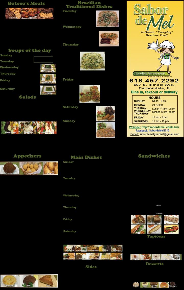 Sabor de Mel - Carbondale, IL menu_pic