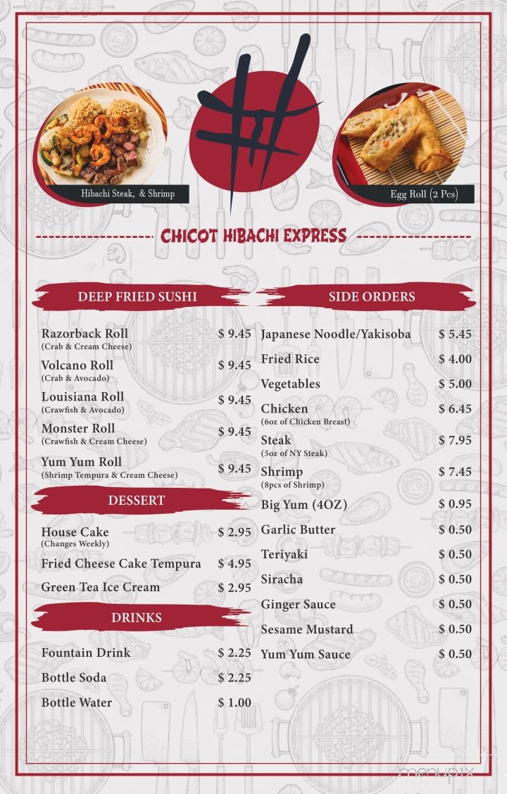 Chicot Hibachi Express - Fayetteville, AR menu_pic