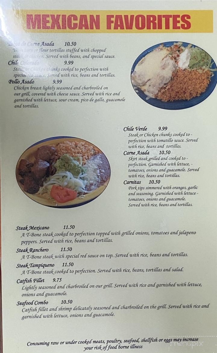 La Rosita Mexican Restaurant - Center Ridge, AR menu_pic