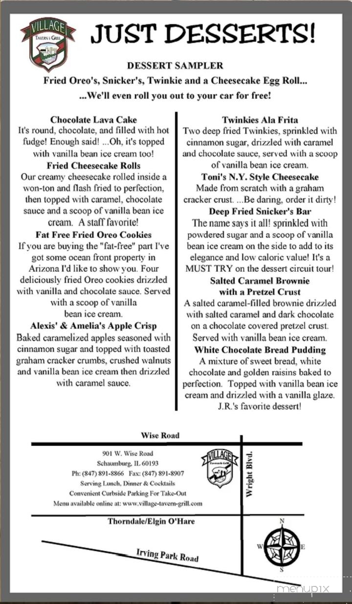Village Tavern & Grill - Schaumburg, IL menu_pic
