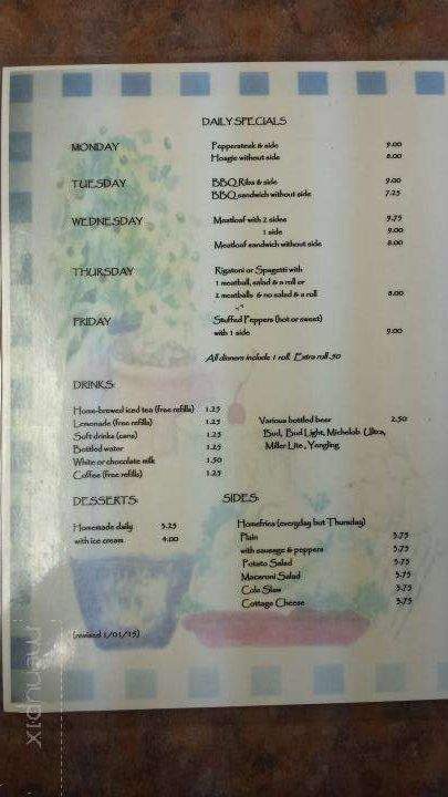 Eighth Street Confectionery - Fairmont, WV menu_pic