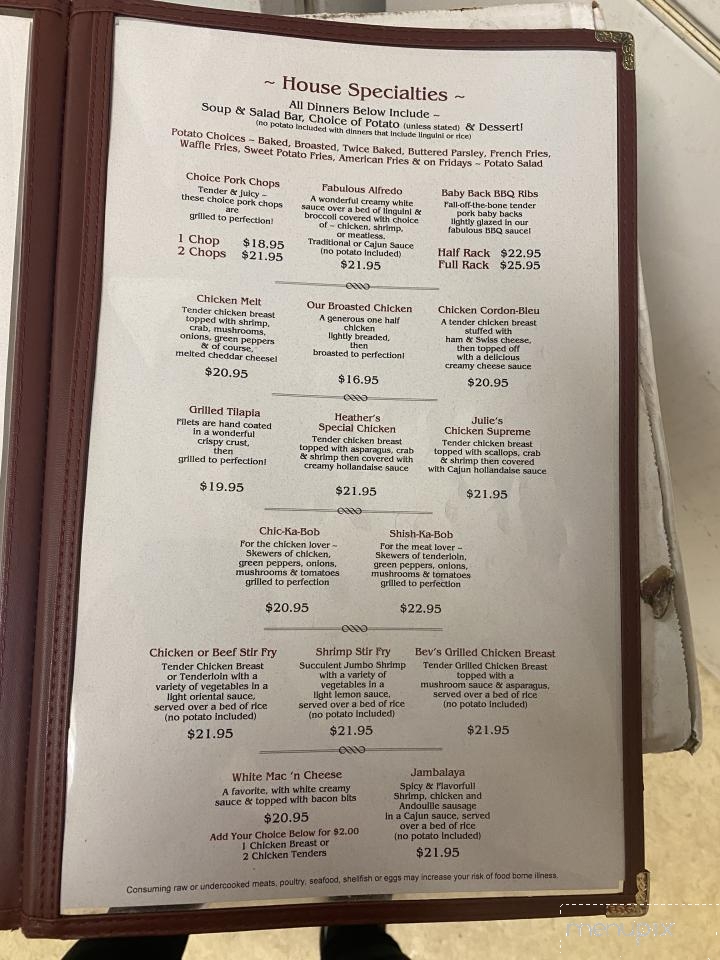 Bob & Laura's Supper Club - Pound, WI menu_pic