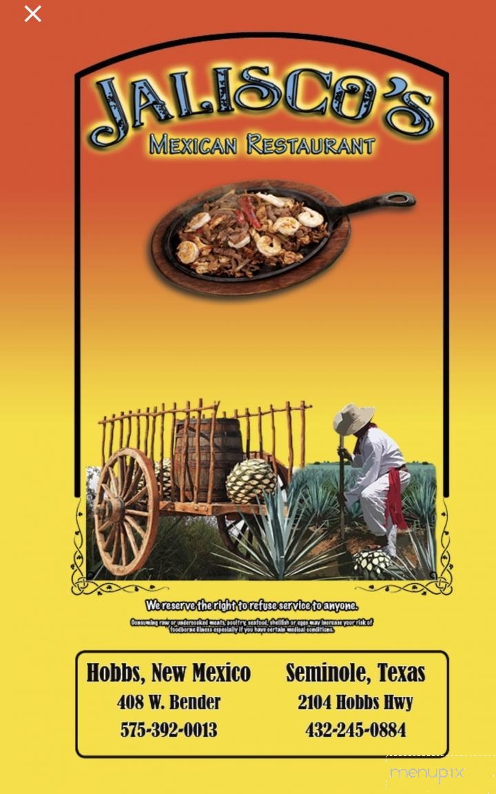 Taqueria Jalisco - Seminole, TX menu_pic
