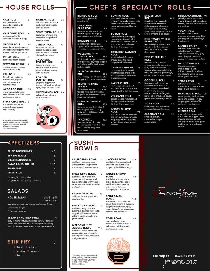 Sake 2 Me Sushi Rolls - Hays, KS menu_pic