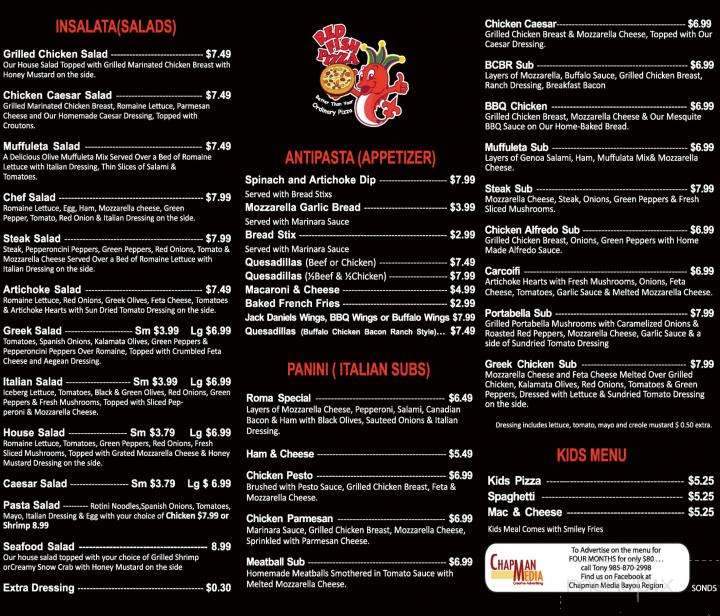Red fish московская ул 58а дубовка фото Menu of Red Fish Pizza Co in Houma, LA 70360