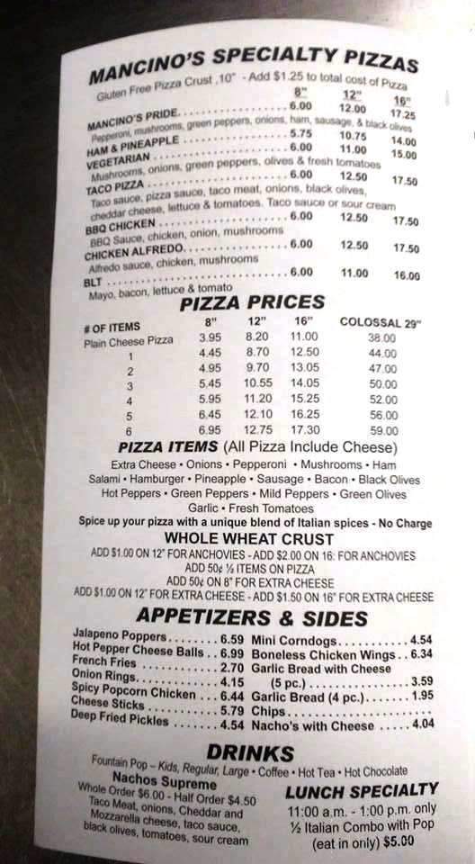 Rollo's Mancinos - Marshall, MI menu_pic