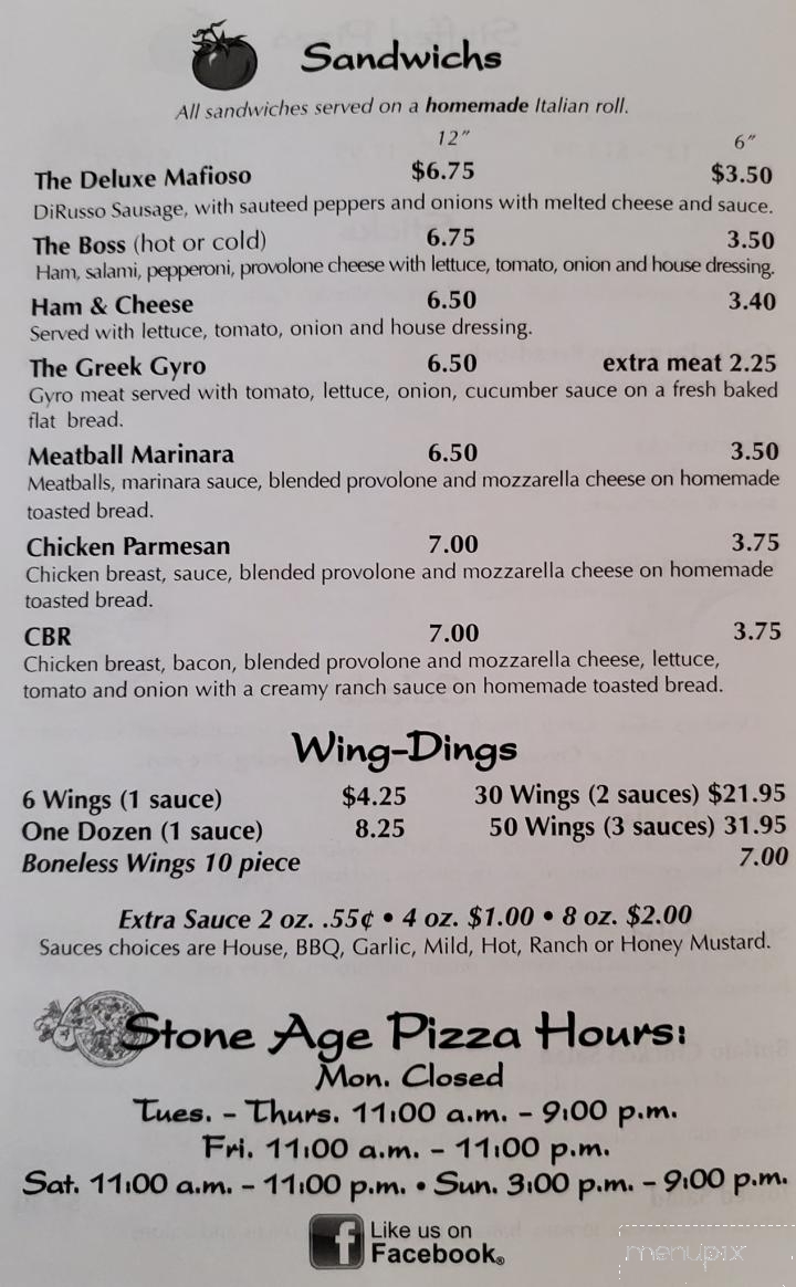 Stone Age Pizza - Alliance, OH menu_pic