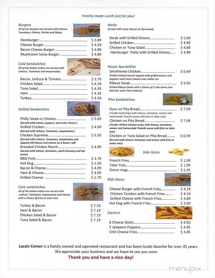 Locals Corner - Myrtle Beach, SC menu_pic