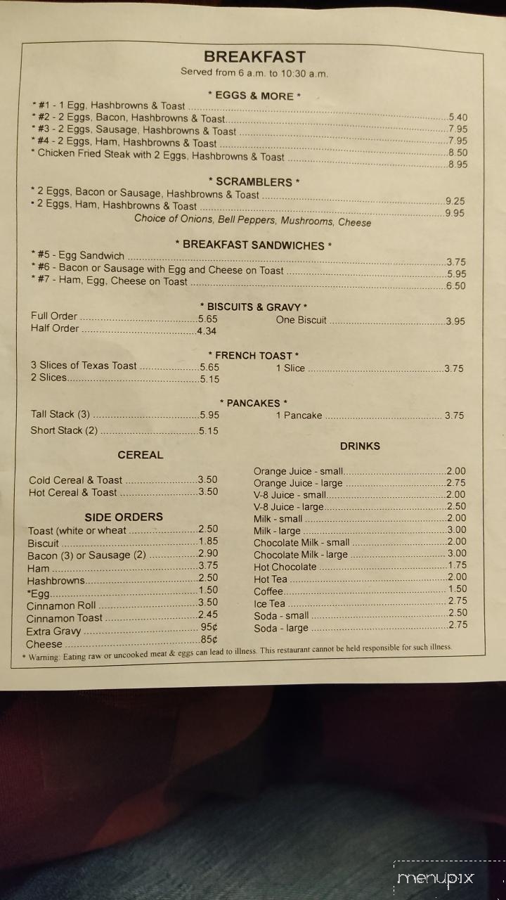 Wagon Wheel Cafe - Windsor, MO menu_pic