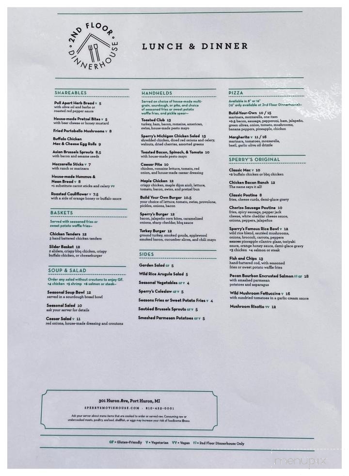 2nd Floor Dinnerhouse - Port Huron, MI menu_pic