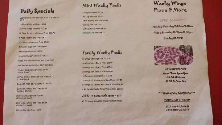 Wacky Wings - Covington, GA menu_pic