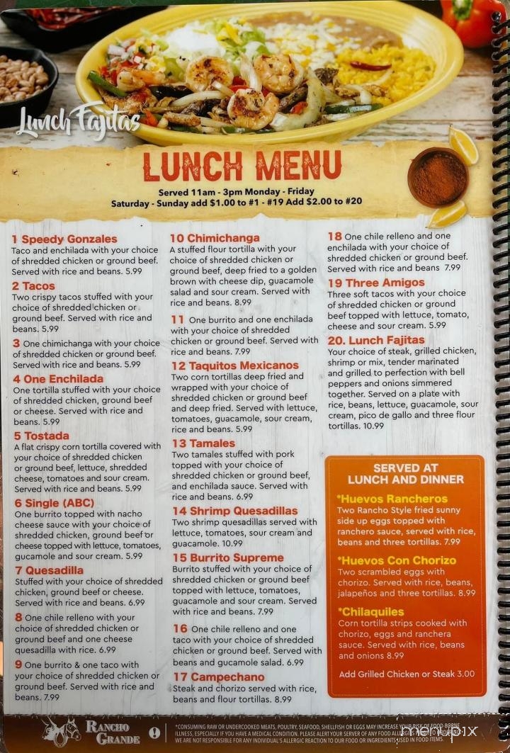 Rancho Grande - Madison, FL menu_pic