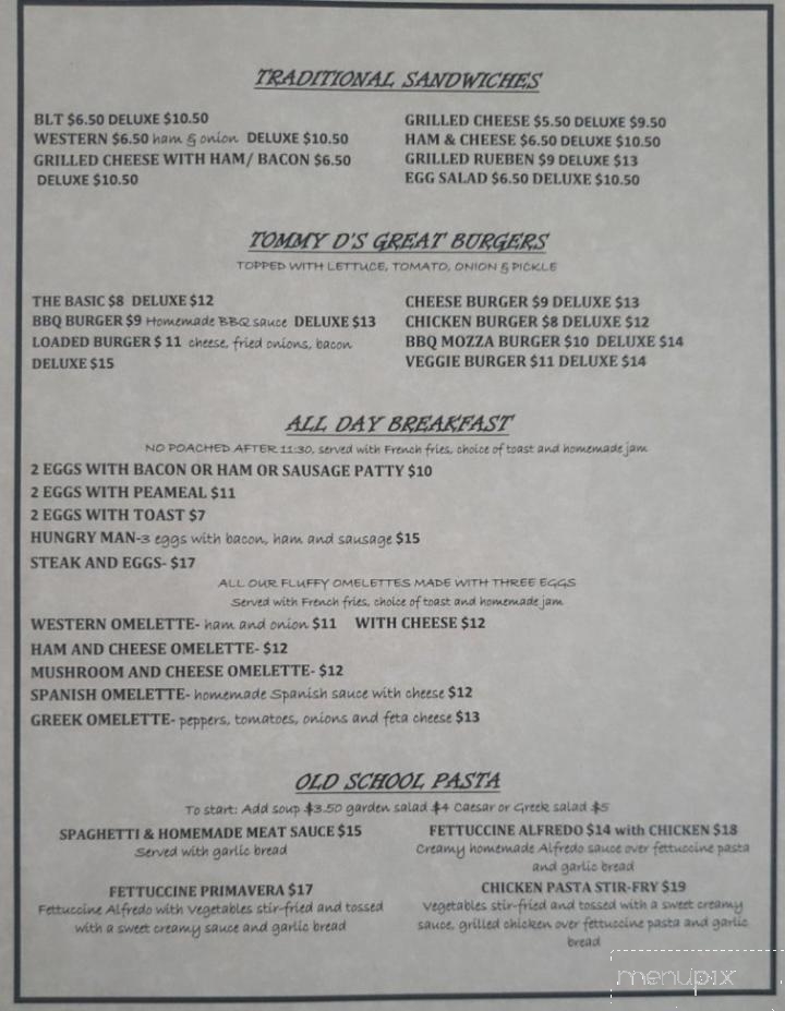 Tommy D's Restaurant & Steakhouse - Hanover, ON menu_pic