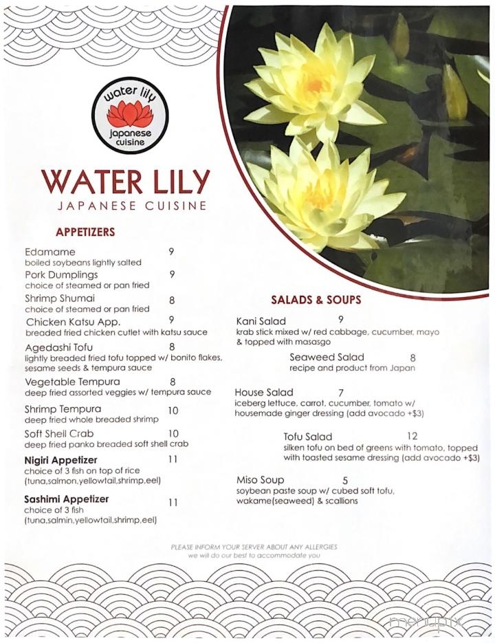 Water Lily Japanese Cuisine - Stone Harbor, NJ menu_pic