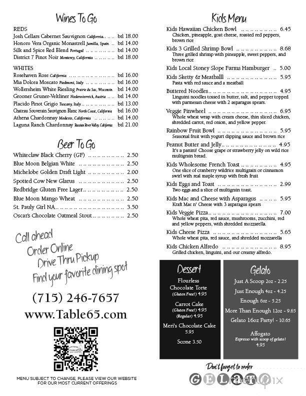 Table 65 - New Richmond, WI menu_pic