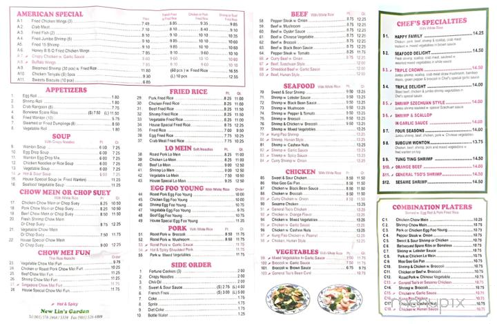 New Lin's Garden - Memphis, TN menu_pic