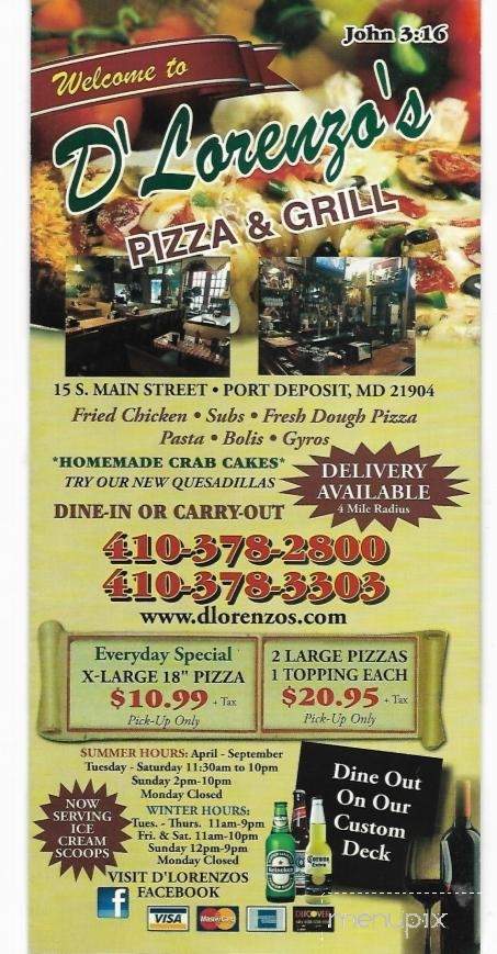 D'Lorenzo Pizza & Grill - Port Deposit, MD