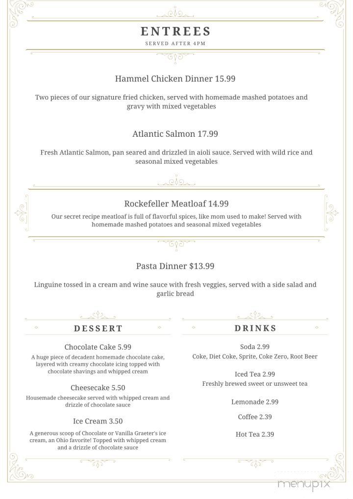 The Hammel House Inn - Waynesville, OH menu_pic