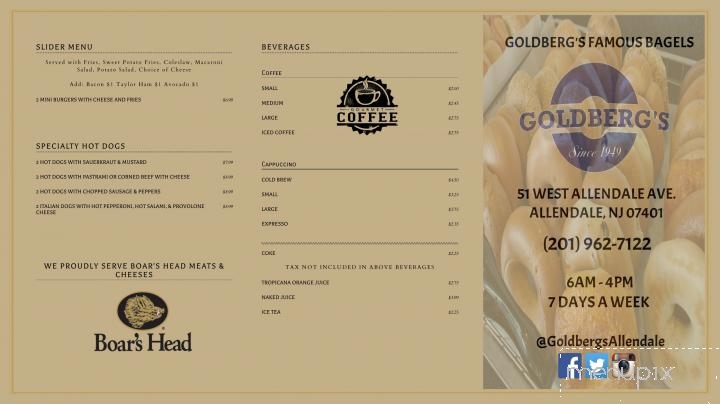 Goldberg's Famous Bagels - Allendale, NJ menu_pic