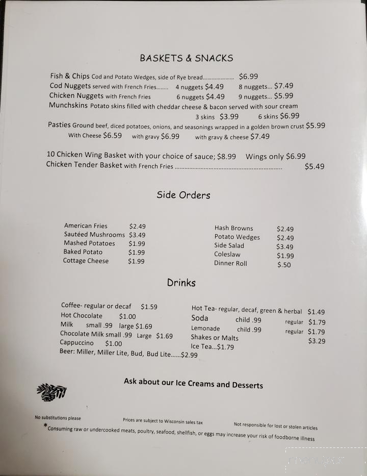Stoney Ridge Inn - Goodman, WI menu_pic