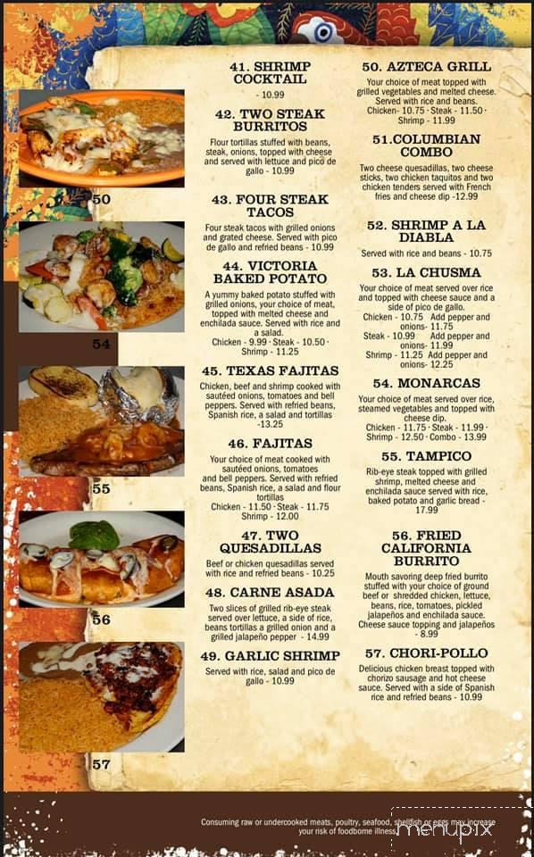 Azteca Mexican - Columbia, MS menu_pic