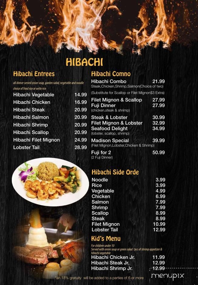 Furji Sushi Asia Sushi Buffet - Oneida, NY menu_pic