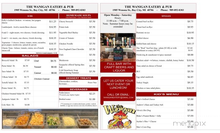 Wanigan Eatery - Bay City, MI menu_pic