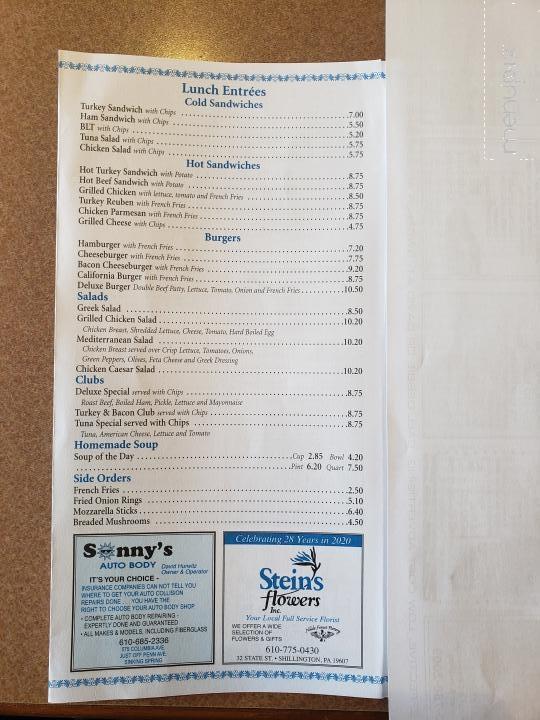 Deluxe Restaurant - Reading, PA menu_pic