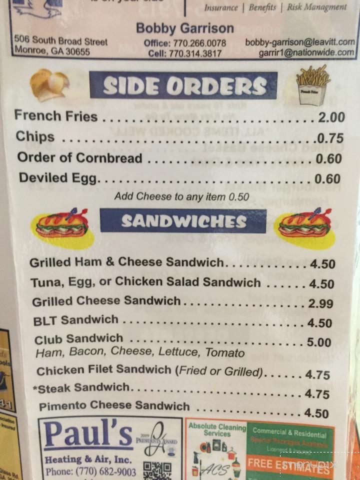 Pot Luck Cafe - Monroe, GA menu_pic