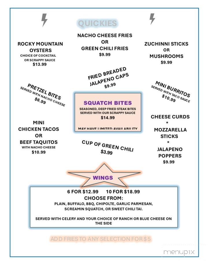Silver Dollar Bar & Scrappy’s Grill - Lusk, WY menu_pic