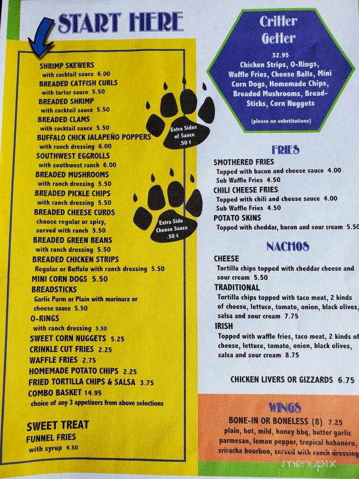 Mc Critters - Pekin, IL menu_pic